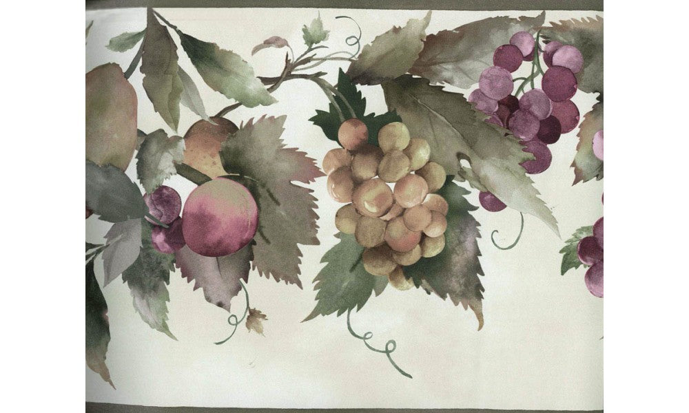 Peach Grape Fruit KT8353 Wallpaper Border