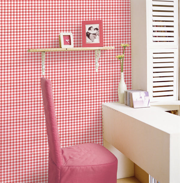 Pink Gingham Contact Paper Shelf Liner 