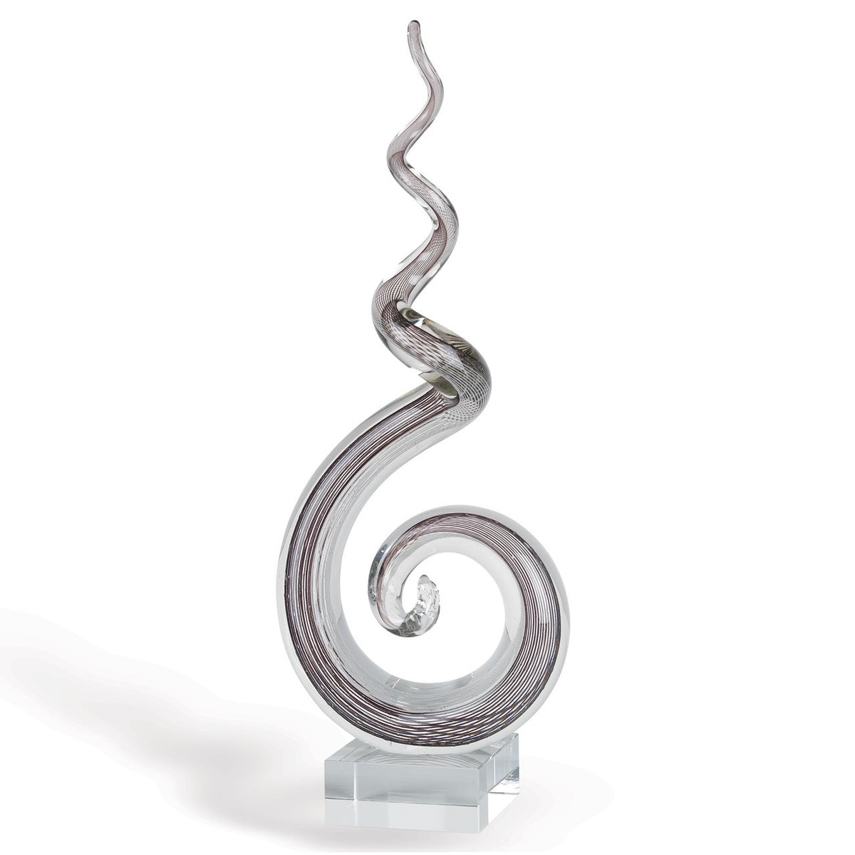 Corkscrew Murano Style Art Glass Centerpiece