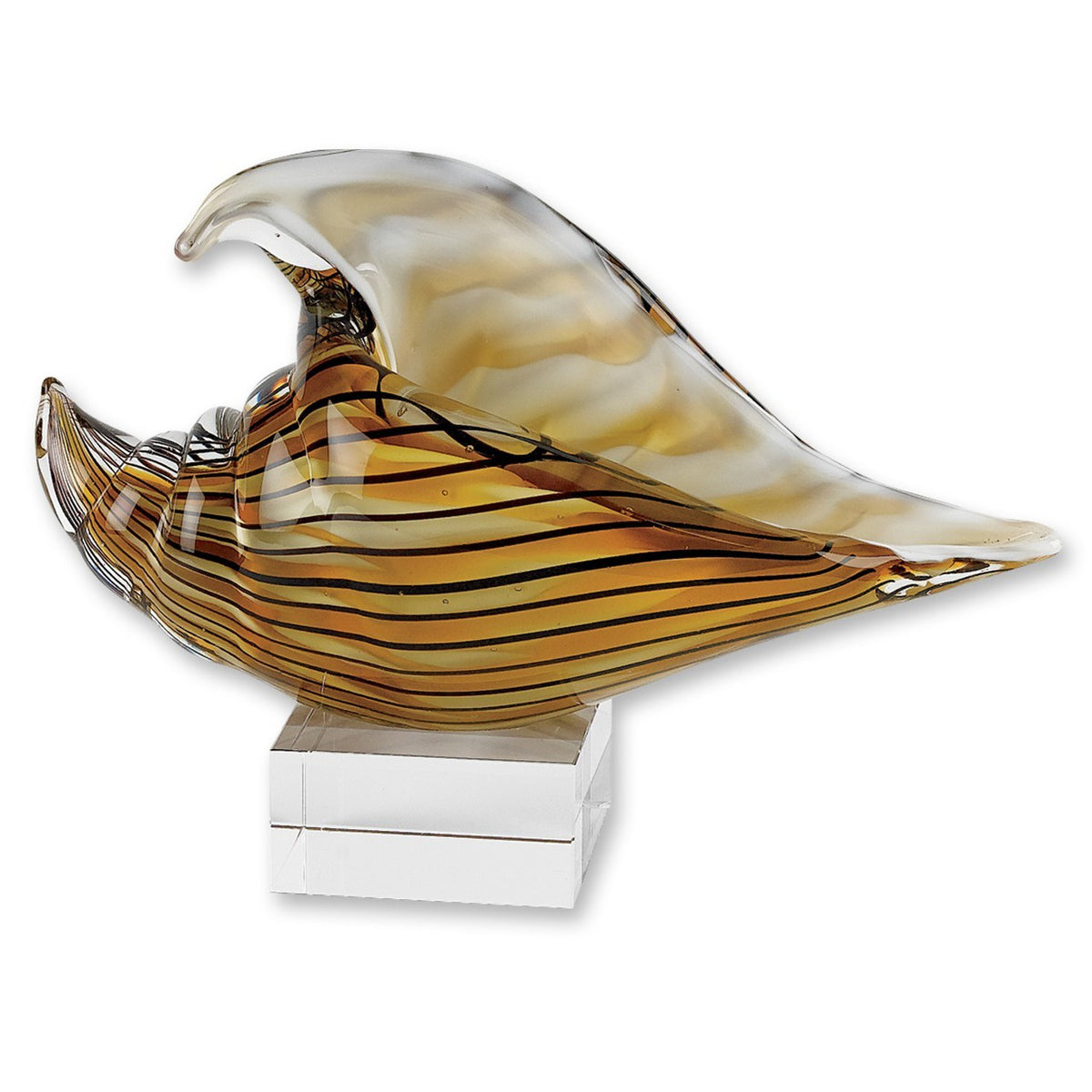 Seashell On Base Glass Art