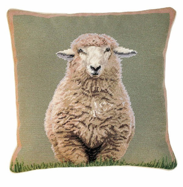 Standing Sheep 18x18 Needlepoint Pillow