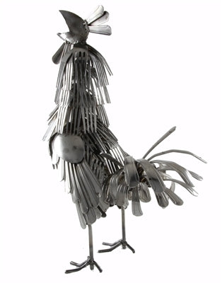 Fork and Spoon Rooster Statue
