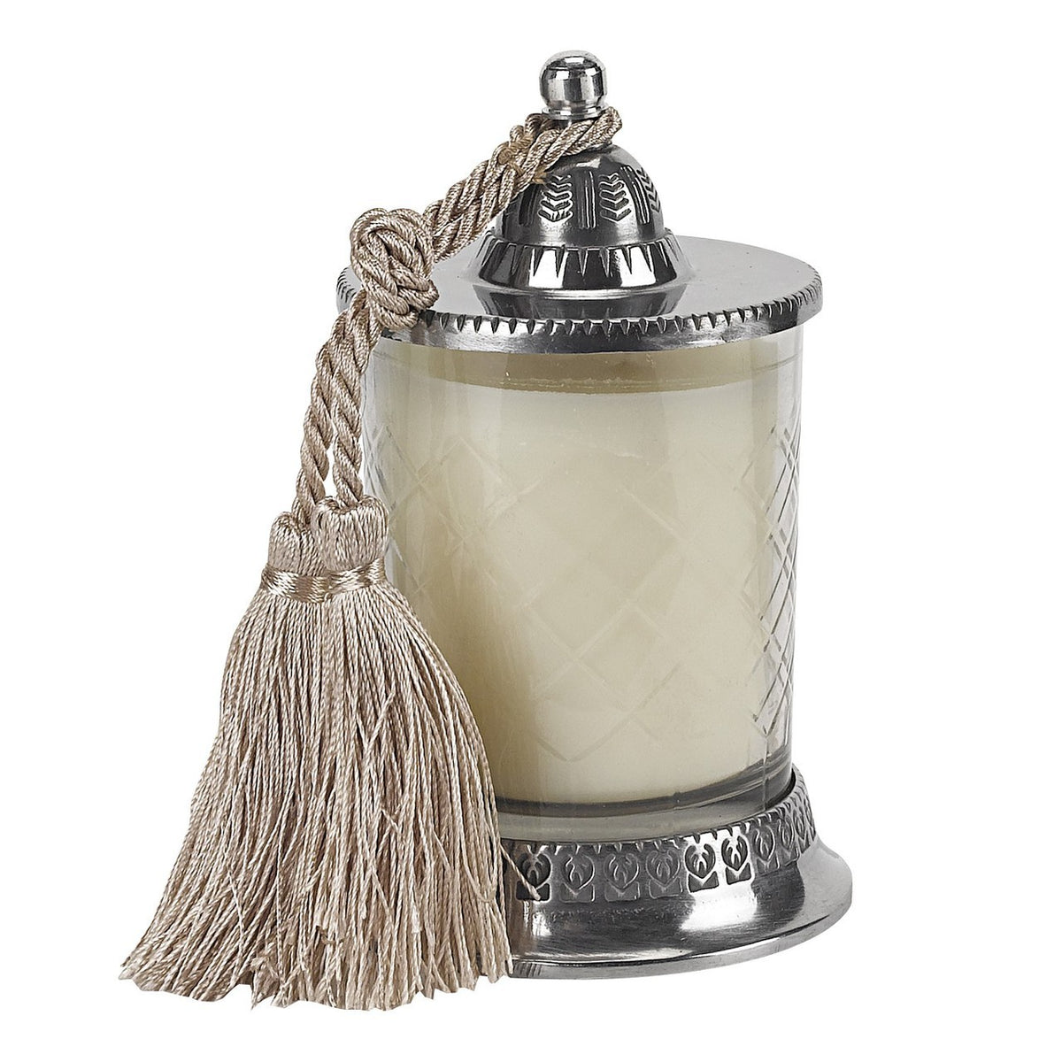 Candle Jar Vanilla Candle Silk Knotted Tassel