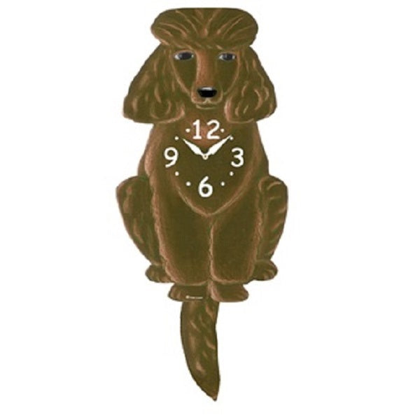 Apricot Poodle Dog Wagging Pendulum Clock