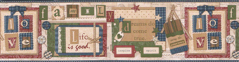 Inspirational Scrapbooking Button VIN7332B Wallpaper Border
