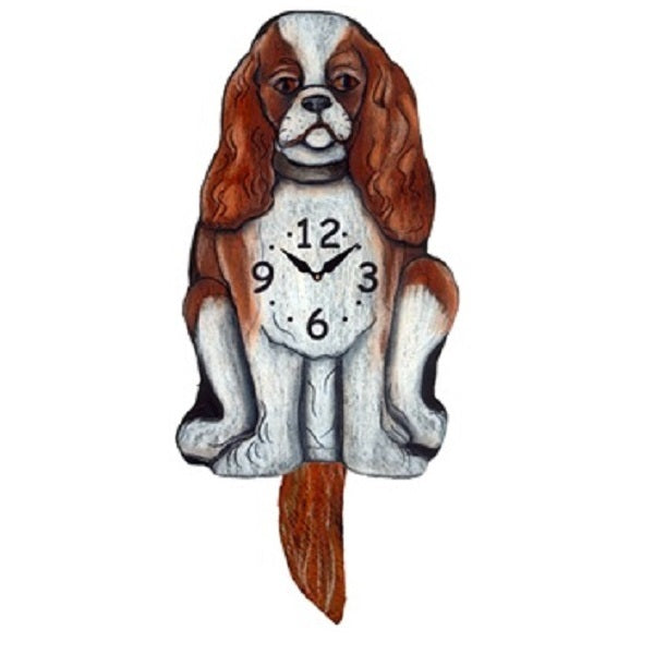 Blenheim King Charles Spaniel Pendulum Clock