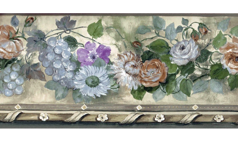 Blue Daisy Flower PP76553 Wallpaper Border
