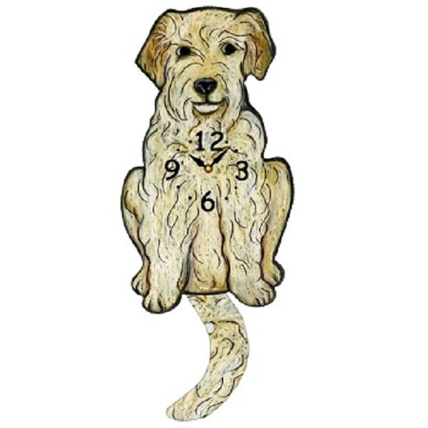 Goldendoodle Dog Wagging Pendulum Clock