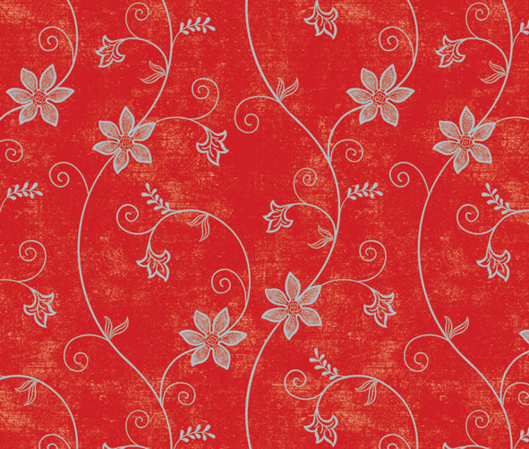 Red Floral Contact Paper Shelf Liner HEM15GP