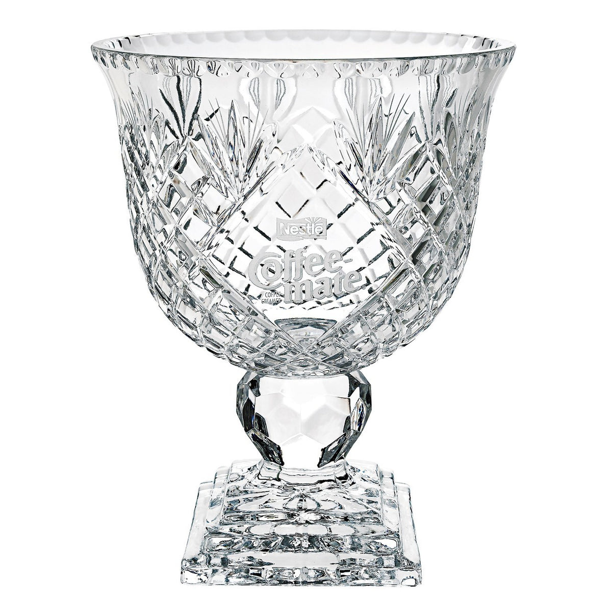 Oxford Paneled Ped Bowl 12&quot; Glass Trophy 