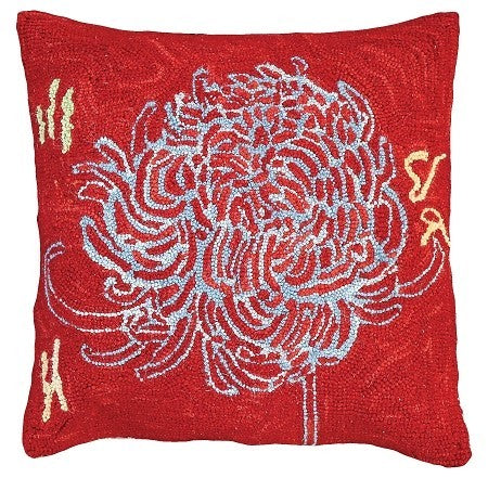 Bloomers 3 20 x 20 Hooked Decorative Pillow