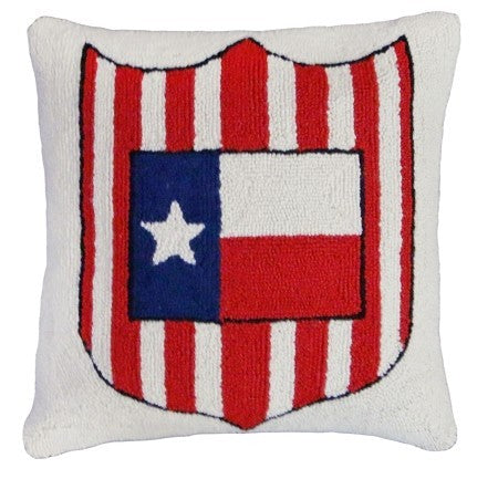 Texas Flag and Shield Decorative Pillow