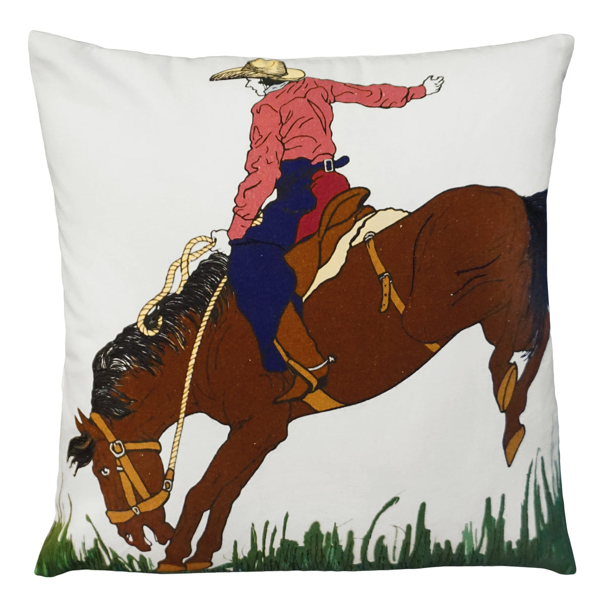 Cowgirl 20&quot;x20&quot; Cotton Embroidered Pillow