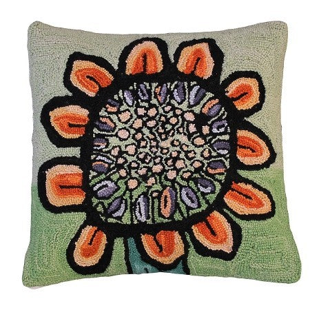 Bloomers 7 20 x 20 Hooked Decorative Pillow