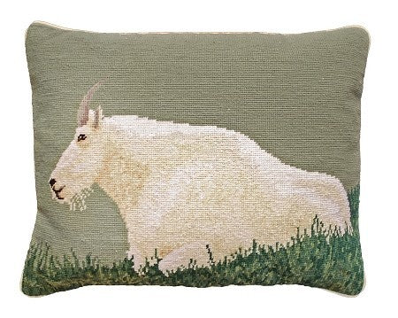 Mountain Goat 16x20 Needlepoint Pillow