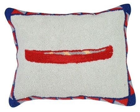 Canoe on Lake Decorative Pillow