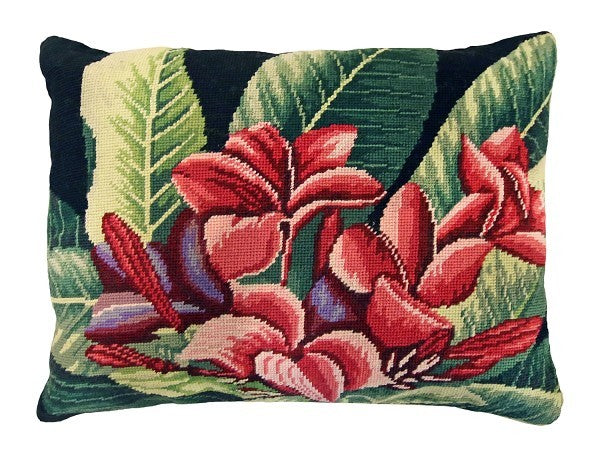 Plumeria 16 x 20 Needlepoint Pillow