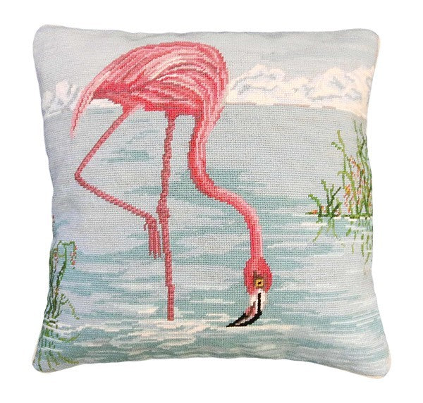 Flamingo in Water Decorative Pillow