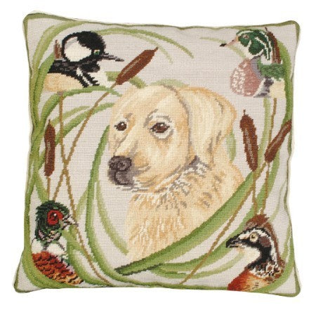 Sporting Yellow Lab Decorative Pillow