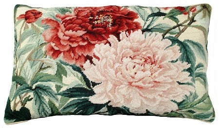 Double Peonies Decorative Pillow