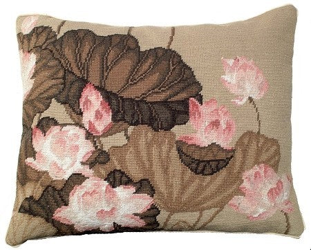 Fall Lotus 16x20 Needlepoint Pillow