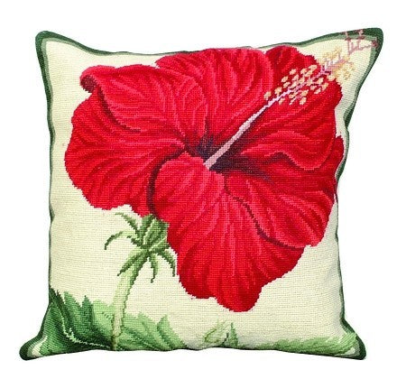 China Rose 18X18 Needlepoint Cushion Pillow