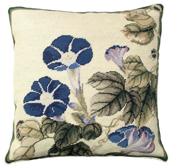 Morning Glory 18x18 Needlepoint Pillow