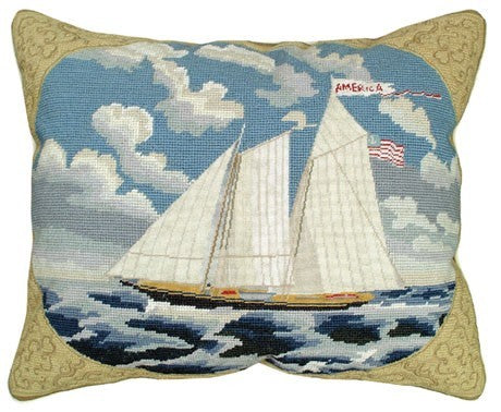 America 16x20 Needlepoint Pillow