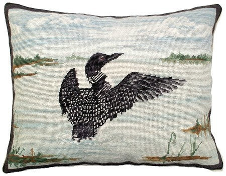 Loon in Flight Decorative Pillow
