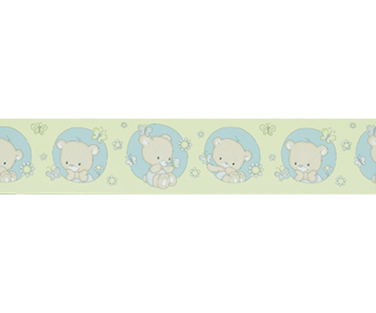 Teddy Bear Nature Green Blue 0013-07 Wallpaper Border
