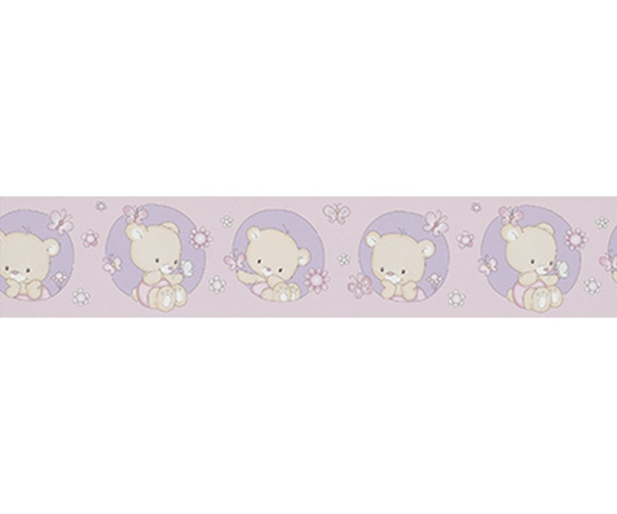 Teddy Bear Nature Violet 0013-09 Wallpaper Border