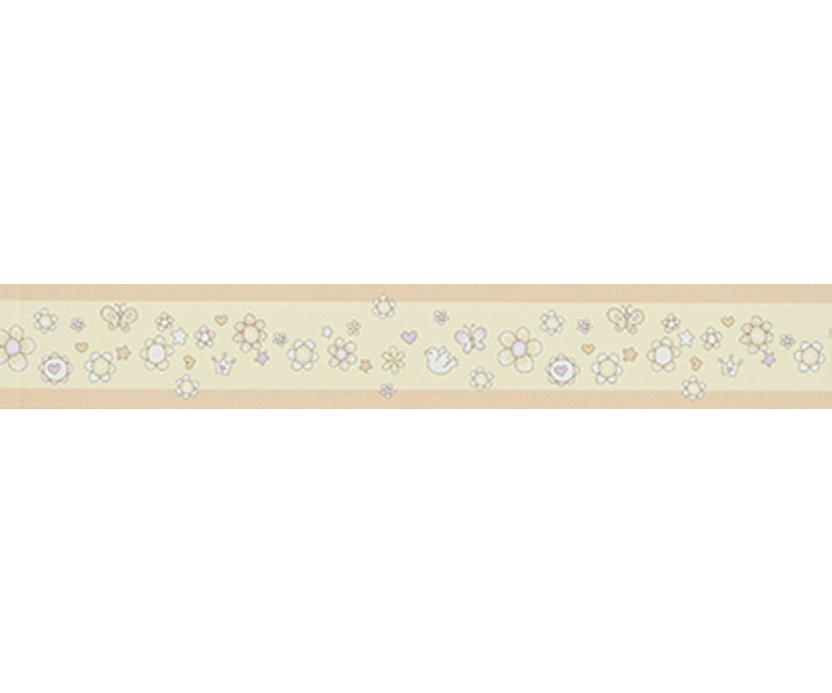 Flowers Birds Orange 0014-04 Wallpaper Border