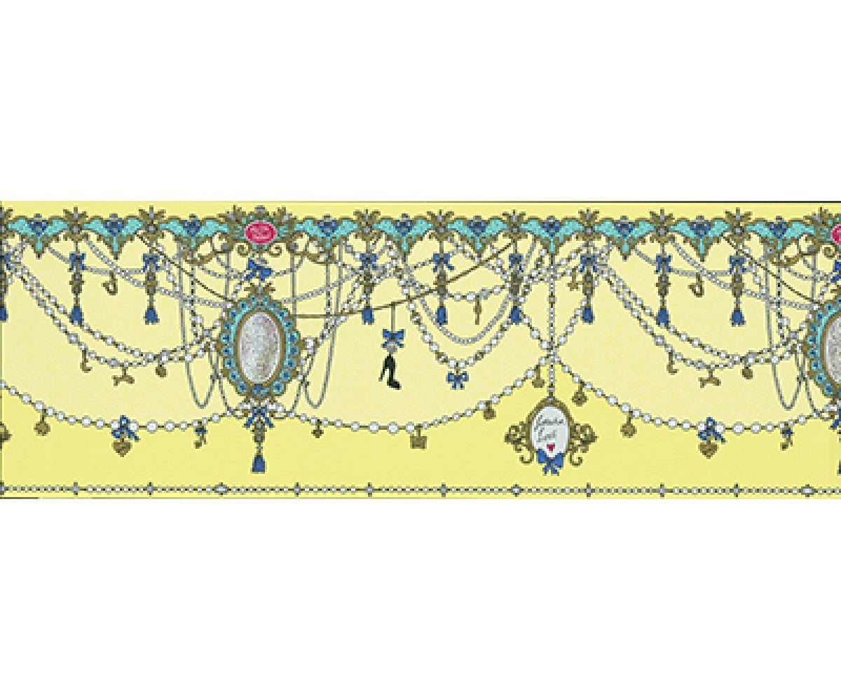 Ornamental Charms Swags Yellow 0097-03 Wallpaper Border