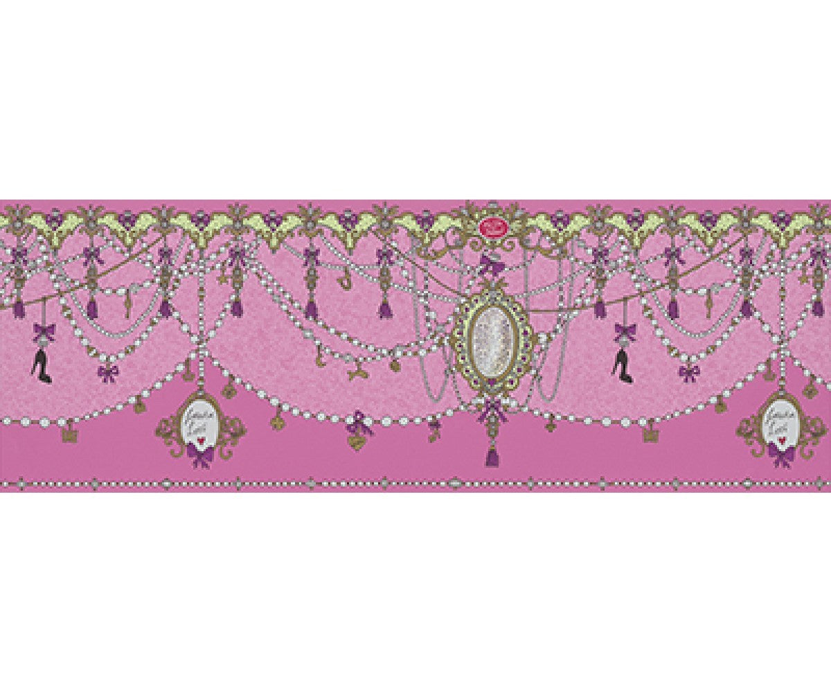 Ornamental Charms Swags Pink 0097-17 Wallpaper Border