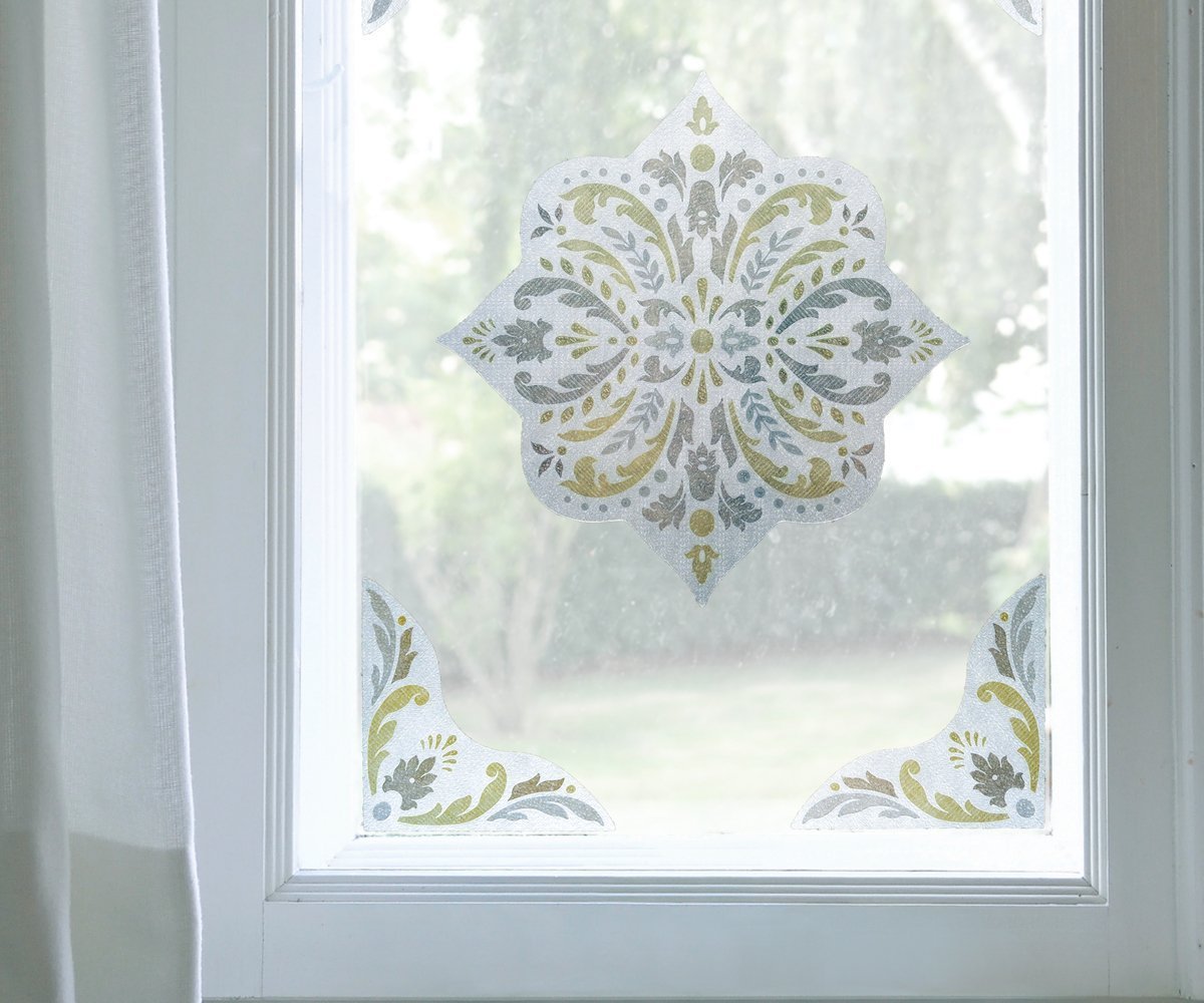 Medallion Etched Window Accent