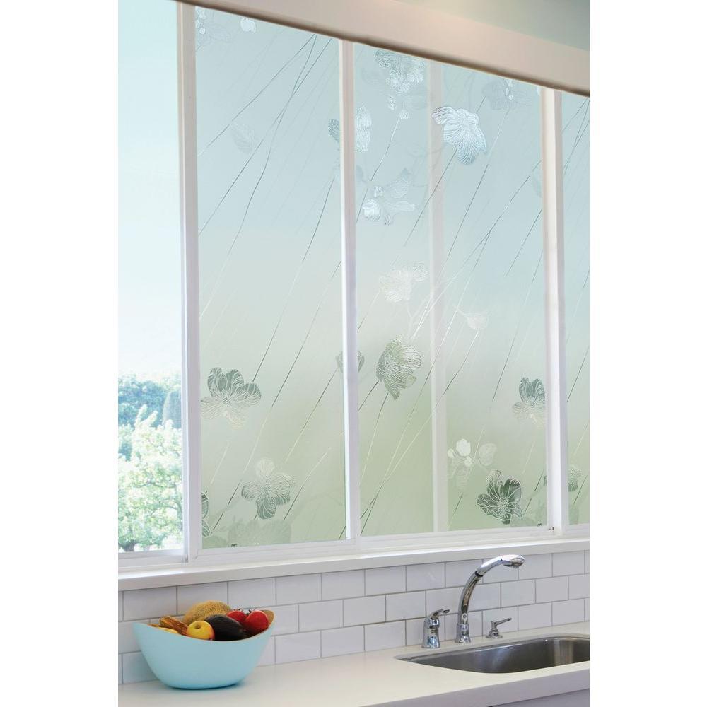 Silver Rose Glass Textured Window Film