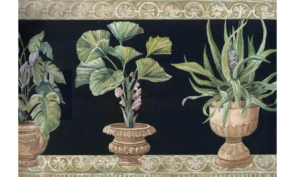Potted Garden Plants TK6312 Wallpaper Border