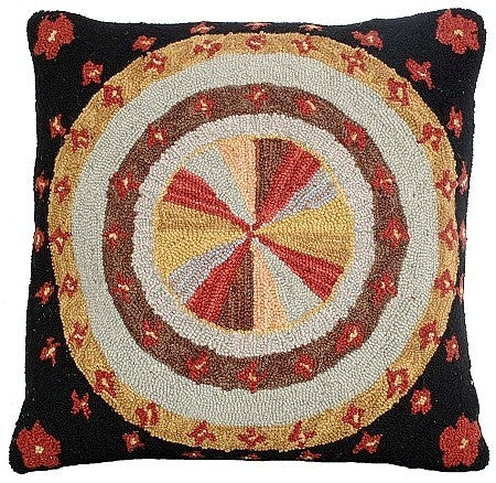 Pinwheel Hooked Decorative Pillow NCU-330