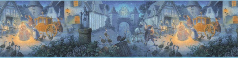 Cinderella Horses WF103402 Wallpaper Border