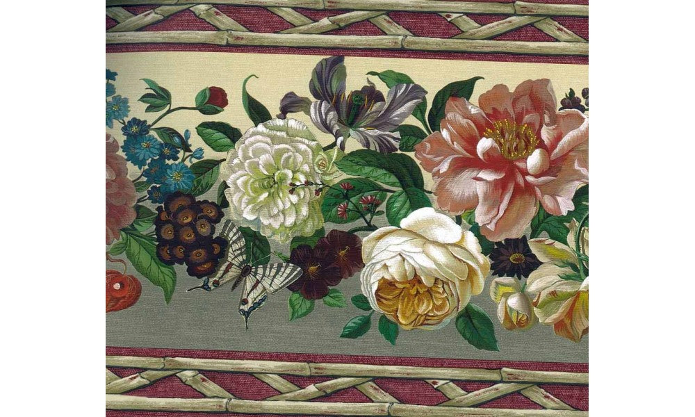 White Pink Daisy Flowers 64159 Wallpaper Border