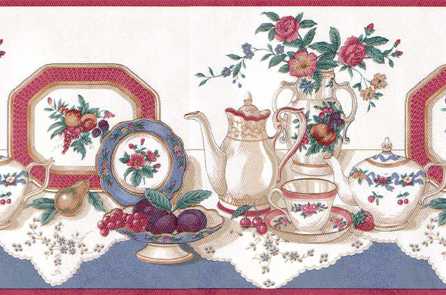 Teapot Cup B8332C Wallpaper Border
