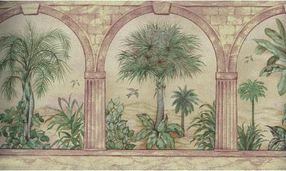 Palm Tree in Arches 29577 Wallpaper Border