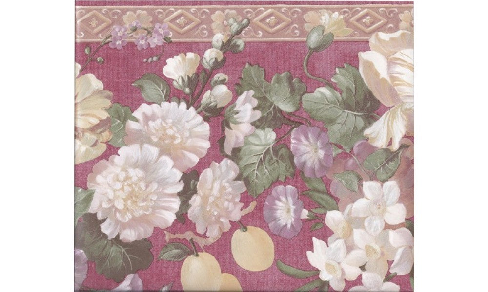 Red Gold Molding Grapes Peaches Floral 51306010 Wallpaper Border