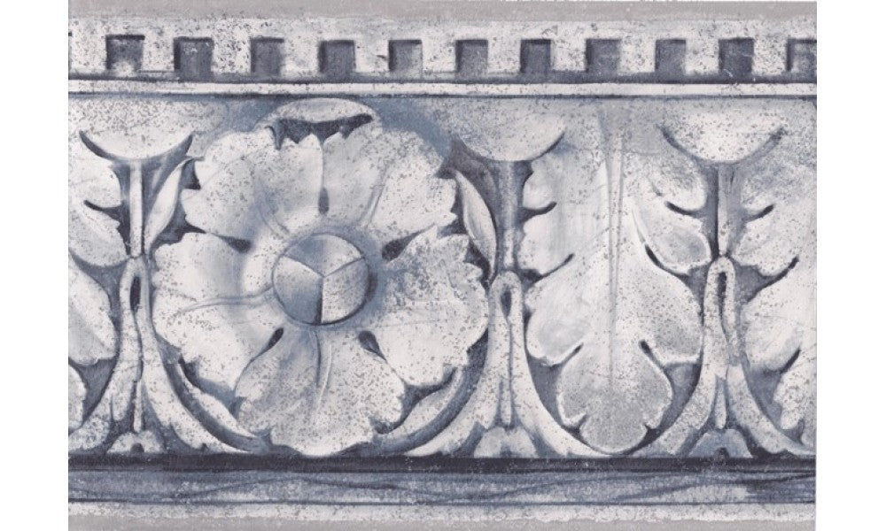 Grey Blue Stone Leaf Molding FT75815B Wallpaper Border