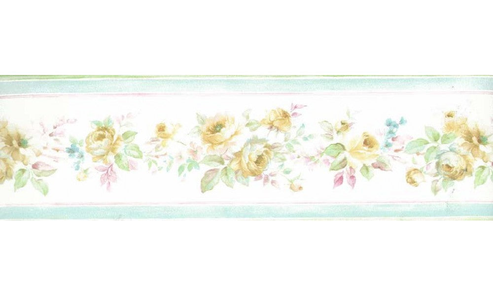 Yellow Floral Roses PP79050 Wallpaper Border