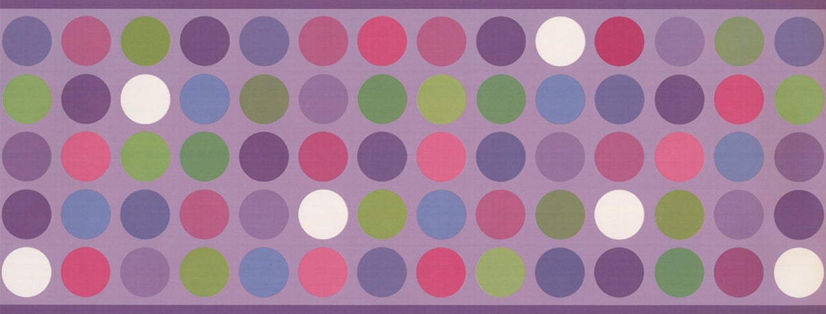 Colorful Circles Mauve Purple WK9383B Wallpaper Border