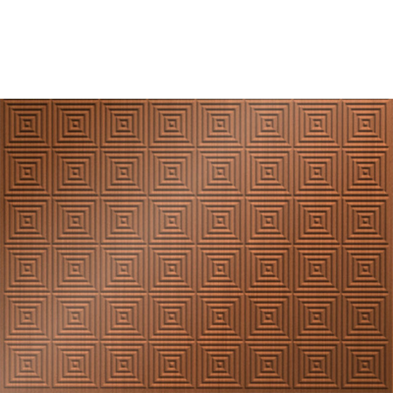 Backsplash Tile Mini Quadro Brushed Copper