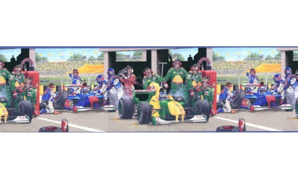Blue Race Cars CT102182 Wallpaper Border