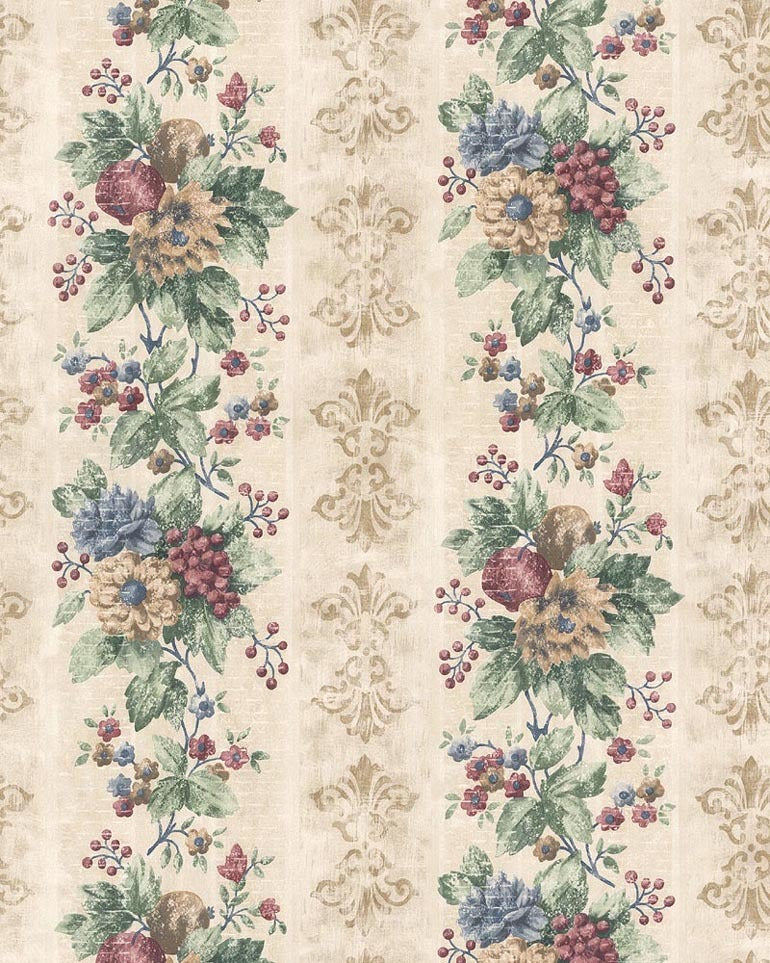 Stripes Flowers HB24181 Wallpaper