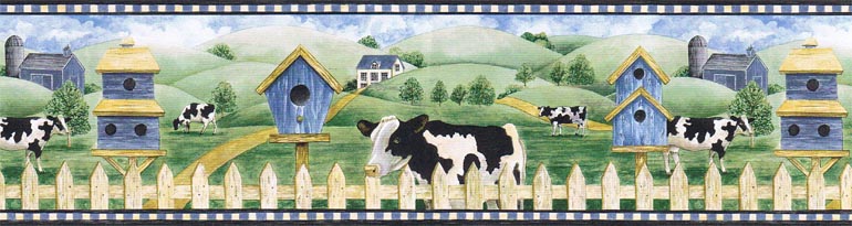 Cows  Farm AFR7122 Wallpaper Border